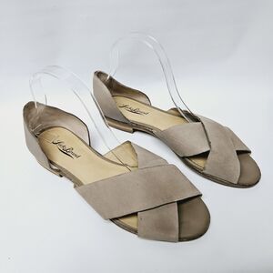 Lucky Brand Womens LK-SILLA Leather Platform Wedge Sandals Gray Size 9.5 M